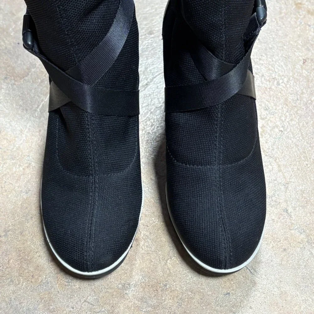 Gadea Black Stretch Sock Buckle Boots Leather Heels Made In Spain 37 Extralight - Picture 3 of 15